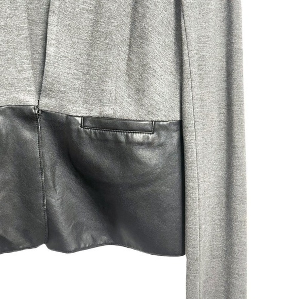 Bailey 44 Knit‎ Blazer Jacket Womens Size M Gray Faux Leather Trim Career - Picture 3 of 11
